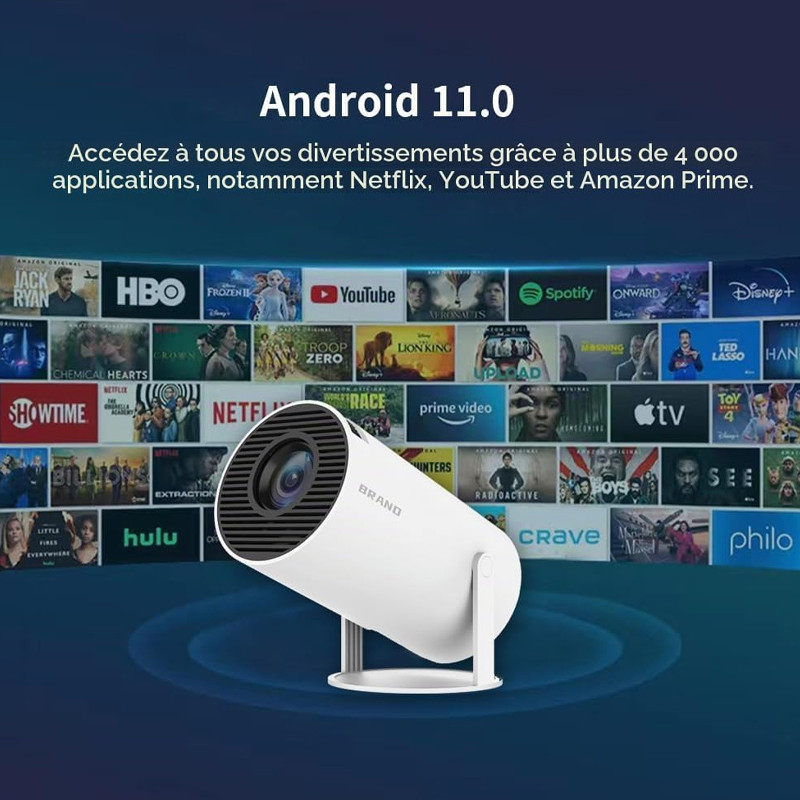 Vidéo Projecteur HY300 UHD 4K Wifi Blanc