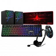 Pack 5En1 : Souris + Clavier Jedel + Casque  Micro SBOX + Tapis & Sac à Dos En Tunisie