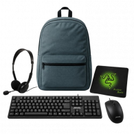 Pack 5En1 : Souris + Clavier Jedel + Casque  Micro SBOX + Tapis & Sac à Dos