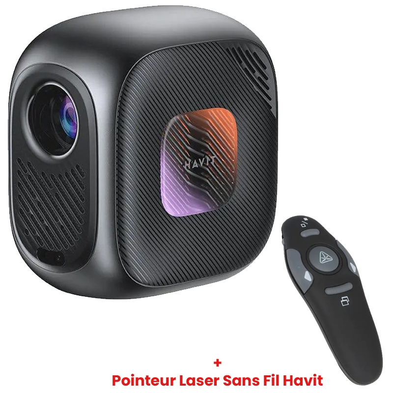 Vidéo Projecteur Havit PJ215 Pro 4K HDR Wifi Bluetooth Noir en Tunisie
