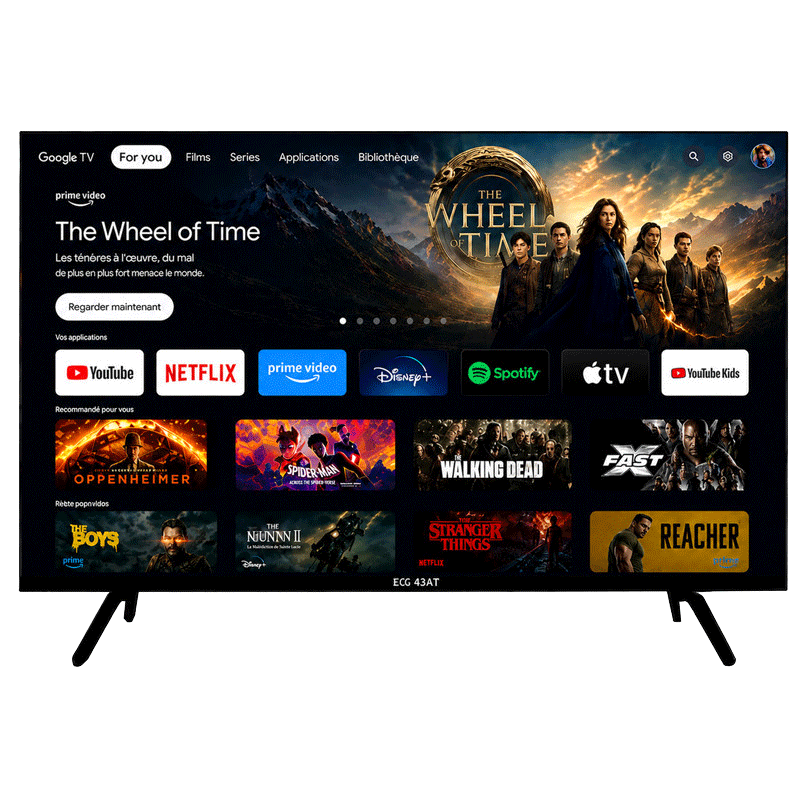 TV Ecosat EC043GTV 43" 4K Google TV Noir en Tunisie