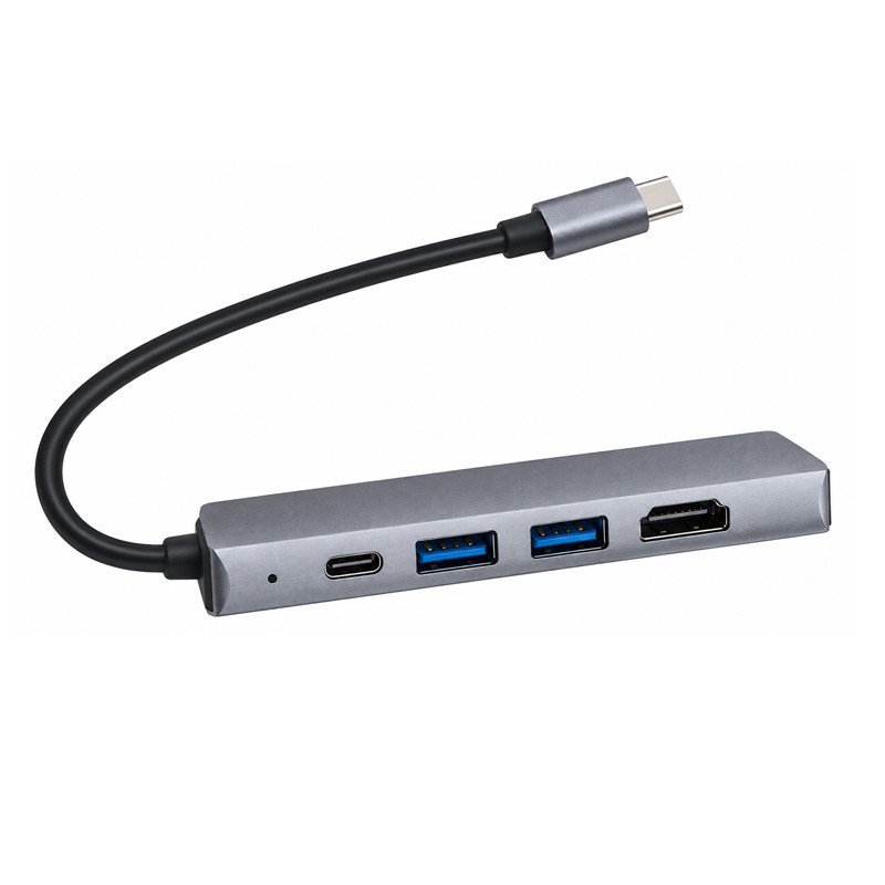 Adaptateur Multifonction 5 En 1 Type-C Gris En Tunisie