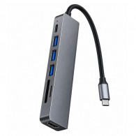 Adaptateur Multifonction 7 En 1 Type-C Noir En Tunisie