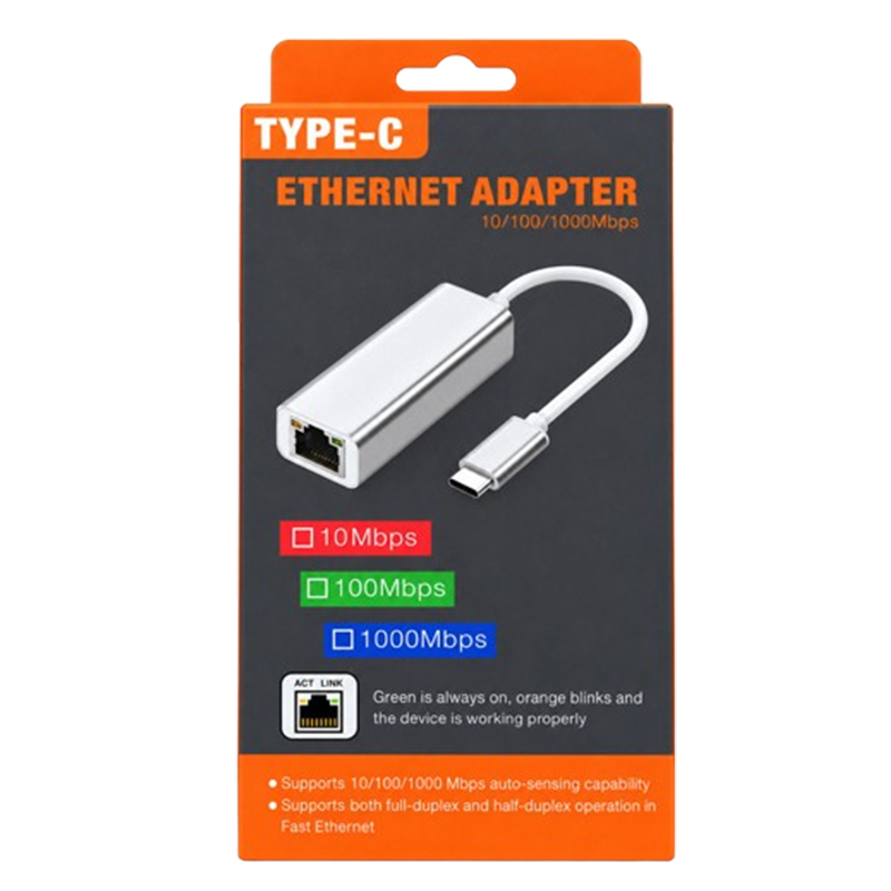 Adaptateur Multifonction Type-C Vers RJ45 Gris En Tunisie