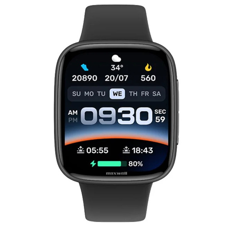 Montre Connectée Maxwell GTX20 AMOLED Noir en Tunisie