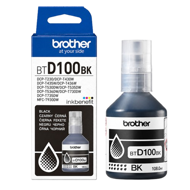 Bouteille D'encre Brother BTD100BK Original 108ml Noir En Tunisie