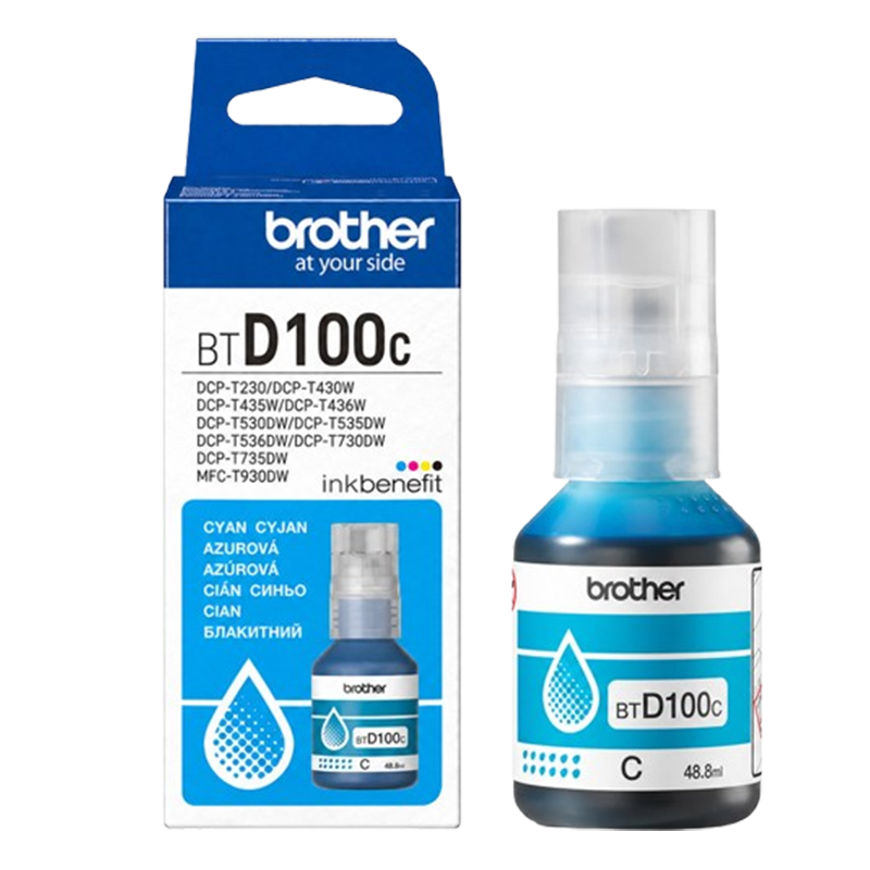 Bouteille D'encre Brother BTD100C Original 108ml Cyan En Tunisie