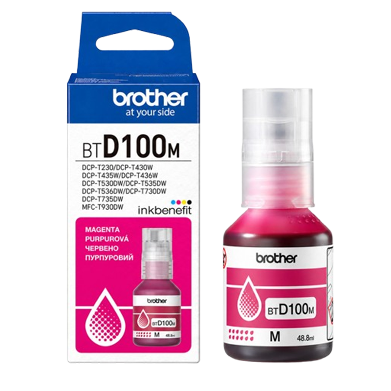 Bouteille D'encre Brother BTD100M Original 48.8ml Magenta En Tunisie