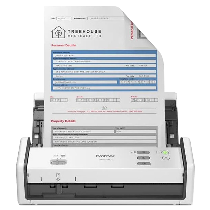 Scanner De Document à Défilement Brother ADS-1300 Noir & Blanc en Tunisie