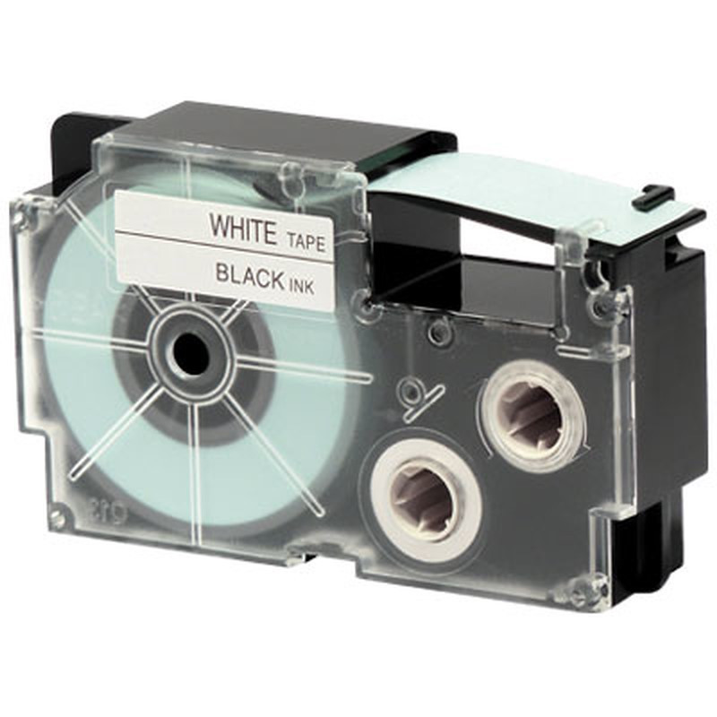 CASSETTE À RUBAN 18MM ADHÉSIF CASIO XR-18WE1 NOIR SUR BLANC