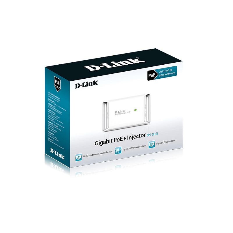 Injecteur D-LINK 1 Port Gigabit Poe 802.3/3U/3AB 30W
