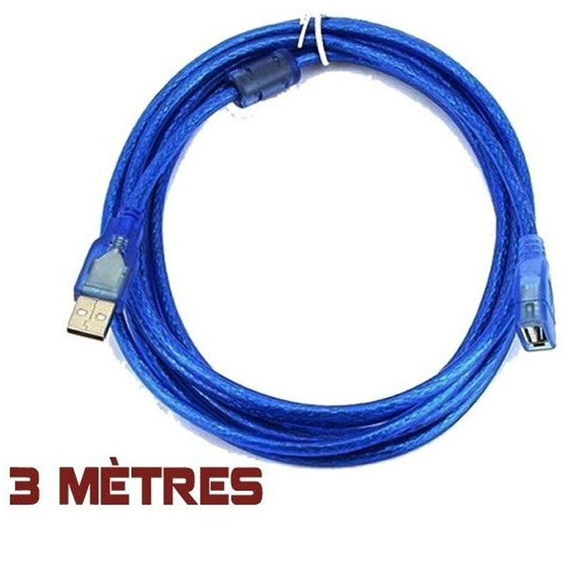 Câble Rallonge USB 3M Bleu Câble Rallonge USB 3M Bleu