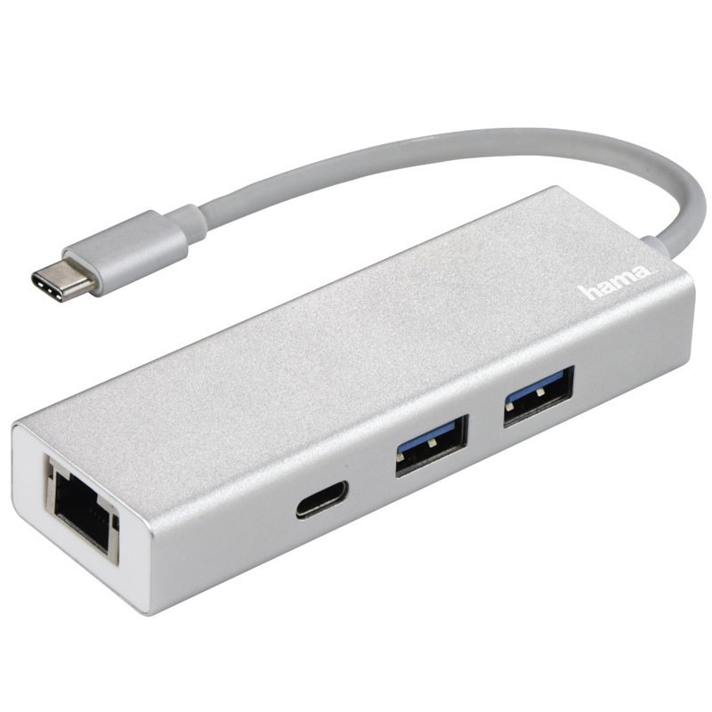Adaptateur HAMA USB-C 2*USB-A + 1*USB-C + 1*RJ45 Blanc Adaptateur HAMA USB-C 2*USB-A + 1*USB-C + 1*RJ45 Blanc