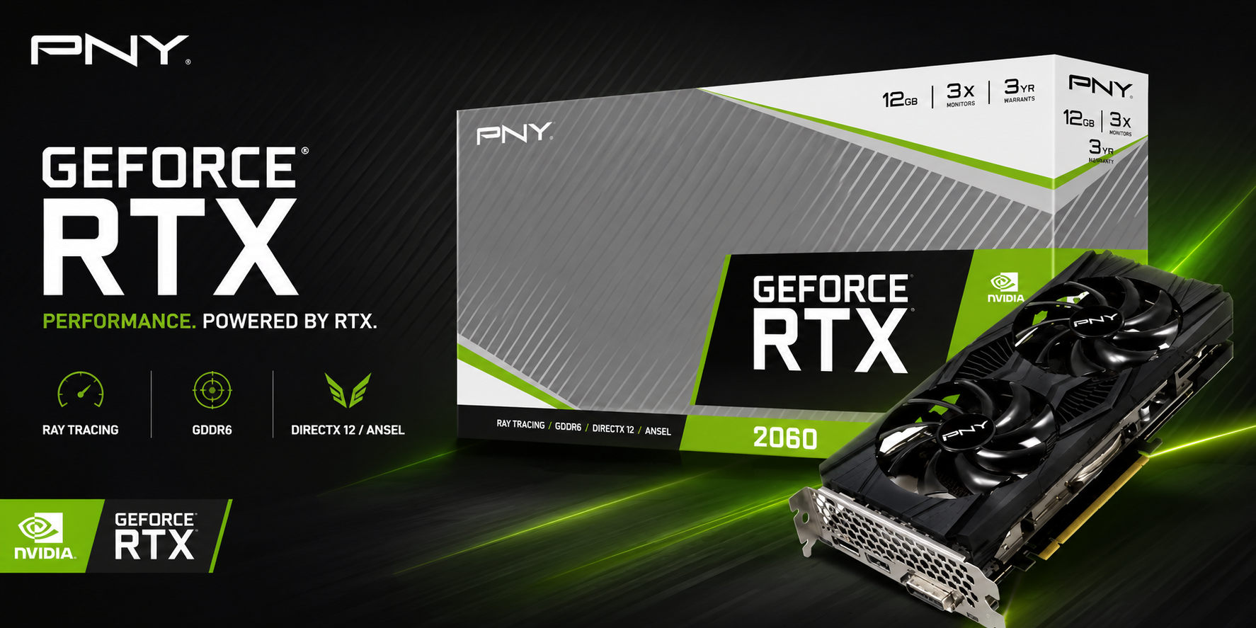 🎮 Carte Graphique PNY GeForce RTX 2060 12Go GDDR6 – Performance Gaming 4K au meilleur prix en Tunisie