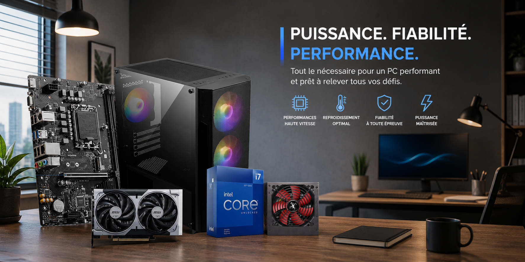 🖥️ Pc de Bureau Gamer Max 700 – i7-12700KF, RTX 3050, 16Go RAM, SSD 512Go au meilleur prix en Tunisie